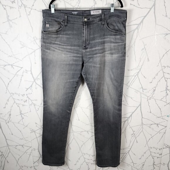 AG Adriano Goldschmied Gray Wash Stretch Denim Everett Slim Straight Jeans - Picture 1 of 9